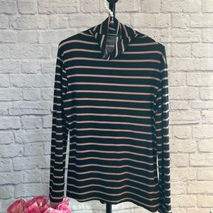 Always Striped Black & Pink Long Turtle Neck - Size Large